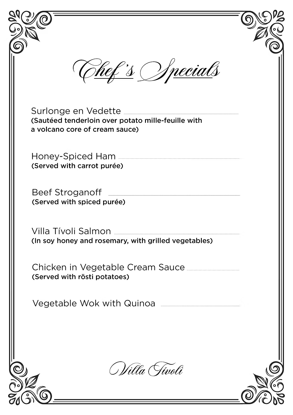 Chef's Specials